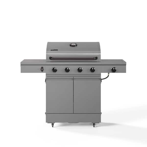 Anaheim 4-Burner Liquid Propane Gas Grill with Side Burner in Gray