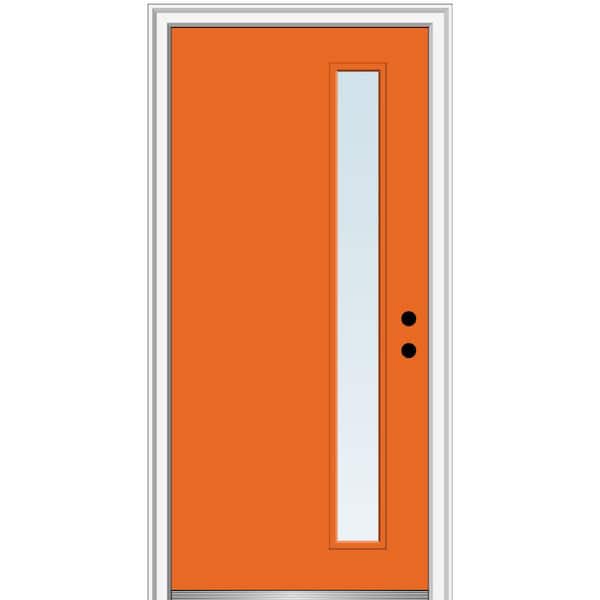 MMI DOOR 32 in. x 80 in. Viola Left-Hand Inswing 1-Lite Clear Low-E Painted Fiberglass Prehung Front Door on 4-9/16 in. Frame