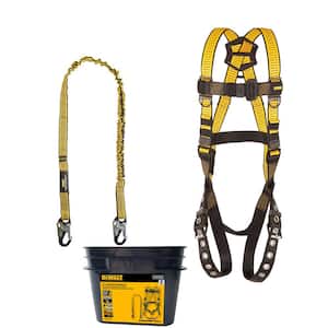 Fall Protection Compliance Kit with, D1000 Harness, 5 Point Adjustment with Pass-Thru Chest and Tongue Buckle Legs