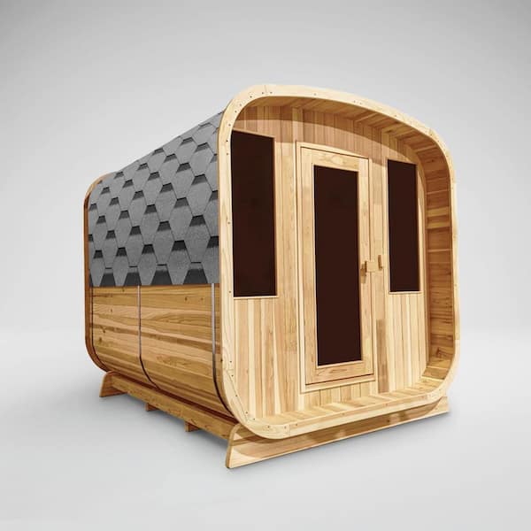 Rustic Series 6-Person Outdoor Cedar Wet/Dry Square Sauna with 6 kW UL Certified Electric Heater