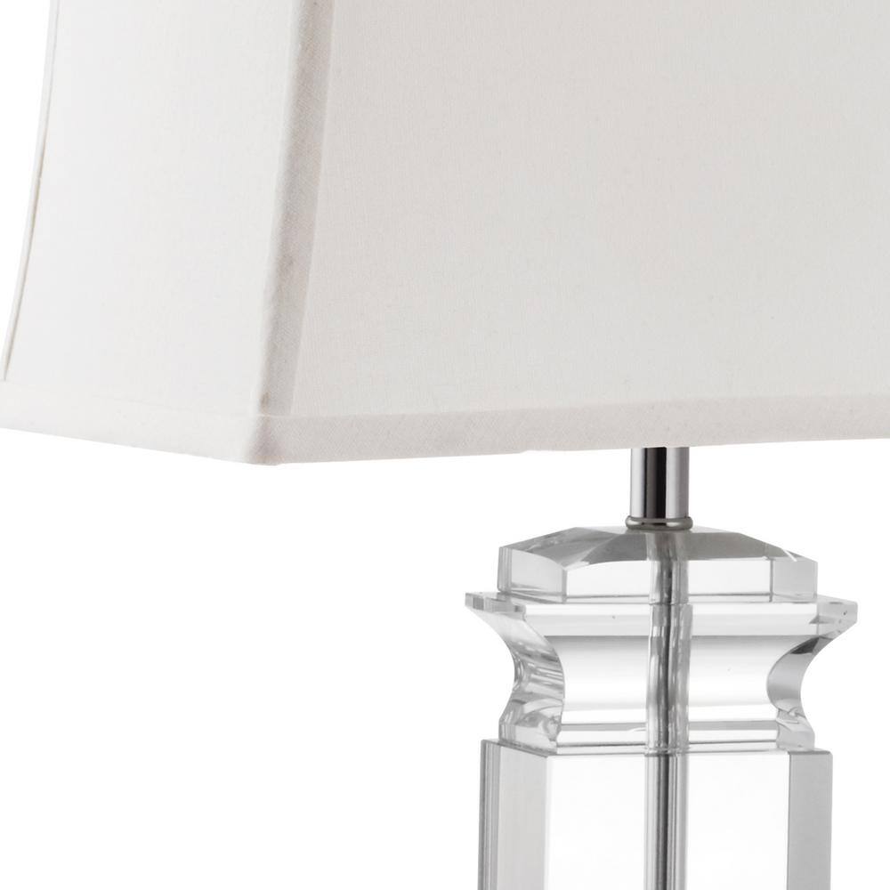 Olympia Crystal Table Lamp Set with White Linen Shades