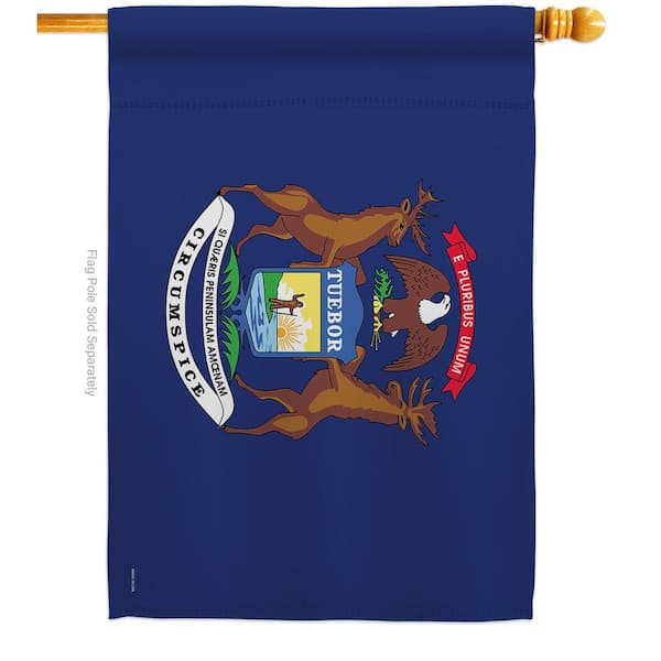 Ornament Collection 2.5 ft. x 4 ft. Polyester Michigan States 2-Sided House Flag Regional Decorative Horizontal Flags