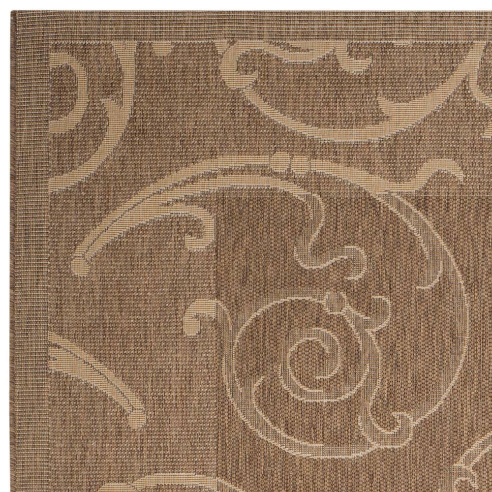 Brown and Natural Flat Woven Synthetic 9' x 12' Reversible Rug