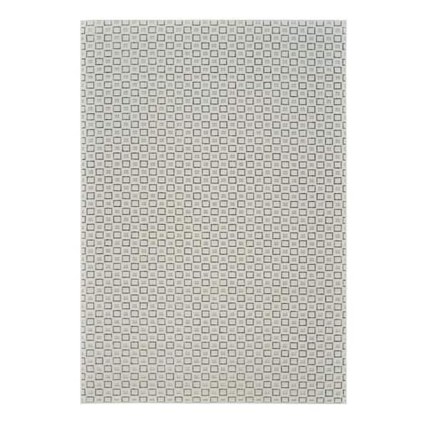 Cream, Beige 6 ft. x 9 ft. Woven Geometric Polypropylene Rectangle Indoor/Outdoor Area Rug