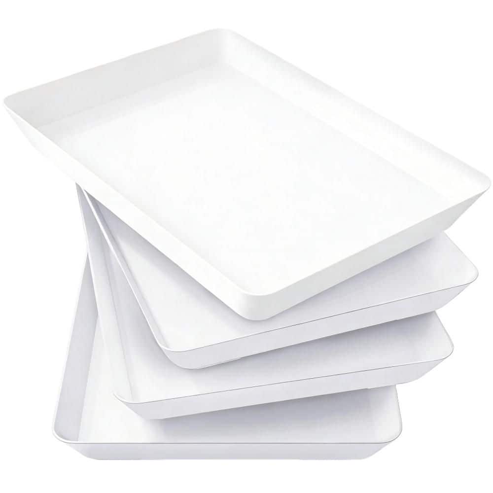 13.5 in. x 9.5 in. x 1.3 in. Plastic Serving Trays for Buffet, Party Supplies, Charcuterie, Appetizer and Snack (4-Pack) price history on PriceWatchPro