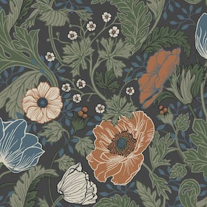 Anemone Multi-Colored Floral Wallpaper Sample