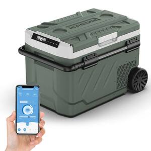 42 Qt. Portable Refrigerator Car Fridge Dual Zone Electric Cooler with App Control and Wheels 12-Volt Fridge Outdoor