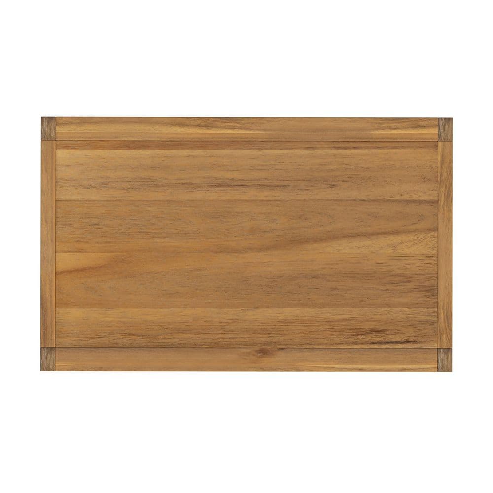 Natural Acacia 2-Drawer Nightstand with Open Shelf