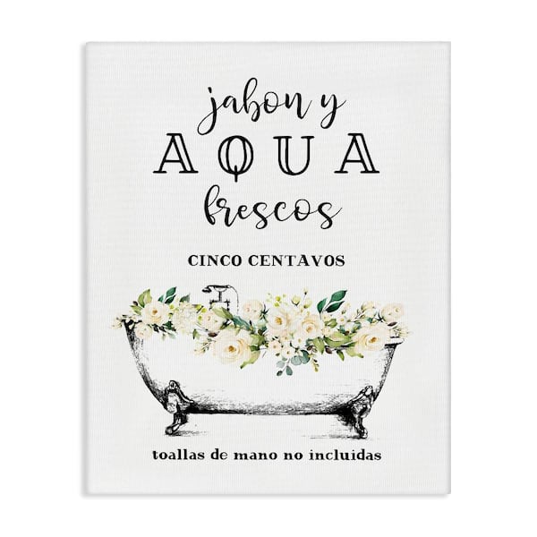 Stupell Industries Fresh Water Bathroom Sign by Lettered and Lined Gallery Wrapped Unframed Typography Graphic Art Print 20 in. x 16 in.