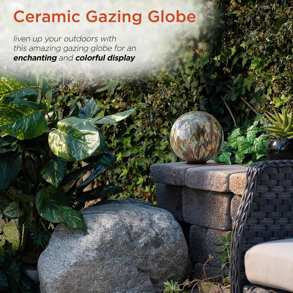 Multi-Color Ceramic Glazed 10" Garden Gazing Globe