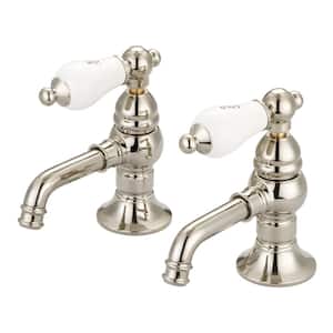 8 in. Widespread 2-Handle Basin Cocks Bathroom Faucet in Polished Nickel PVD
