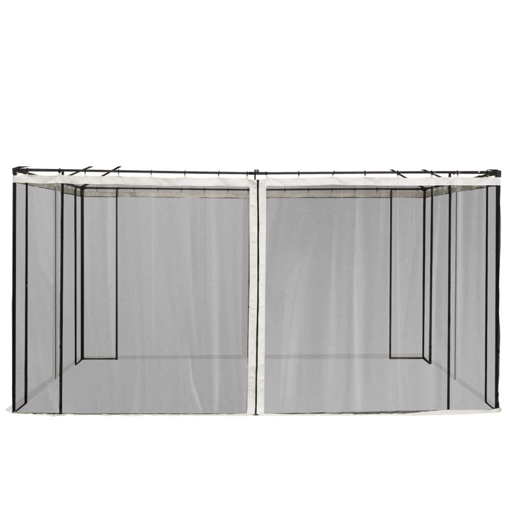 10 ft. x 10 ft. Replacement Gazebo Mesh Netting, 4-Panel Zippered Screen with Rings, Black/Cream Trim price history on PriceWatchPro