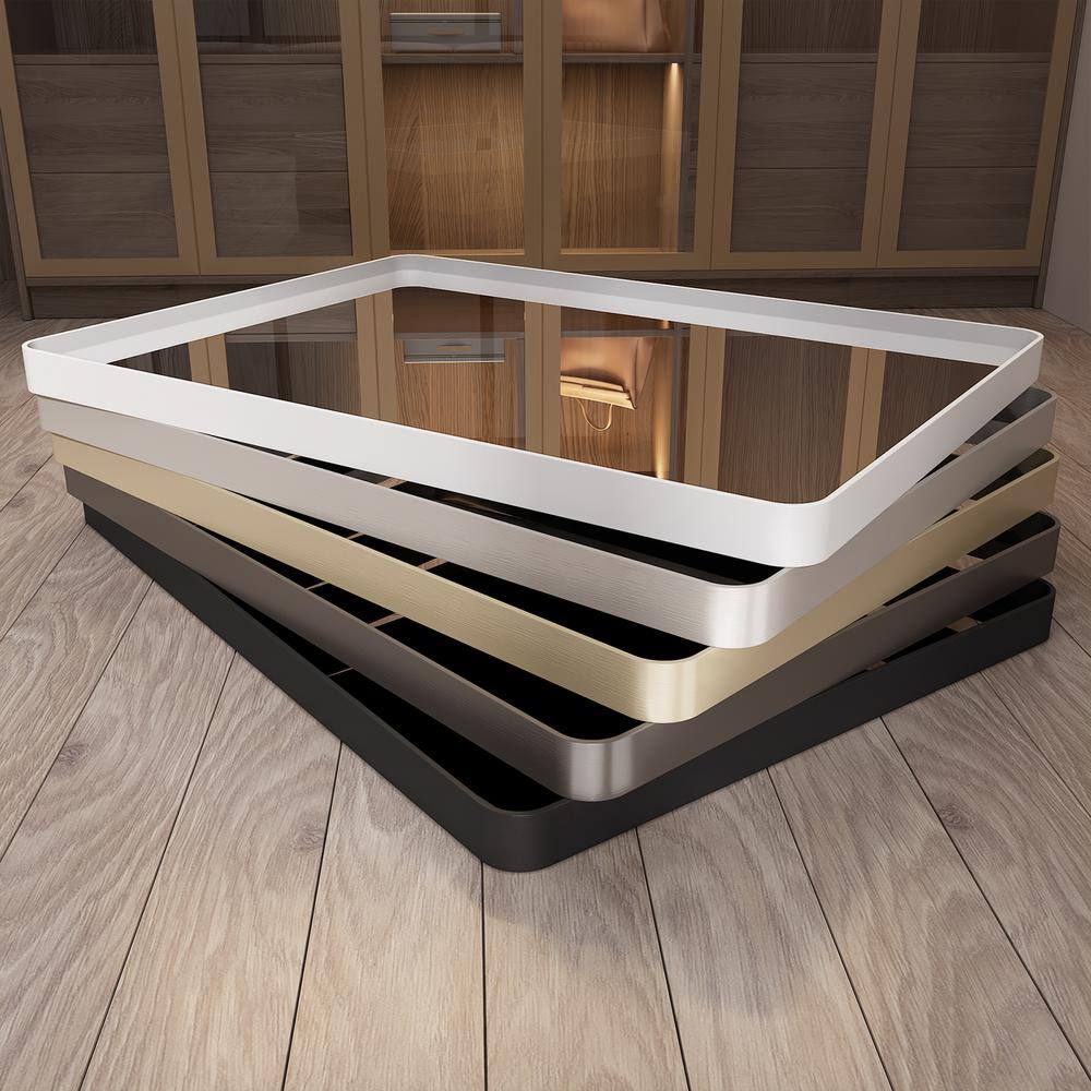 Brushed Gold Aluminum Rectangular Vanity Mirror, 55x30 Inch