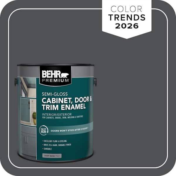 1 gal. #PPU18-01 Cracked Pepper Semi-Gloss Enamel Interior/Exterior Cabinet, Door & Trim Paint