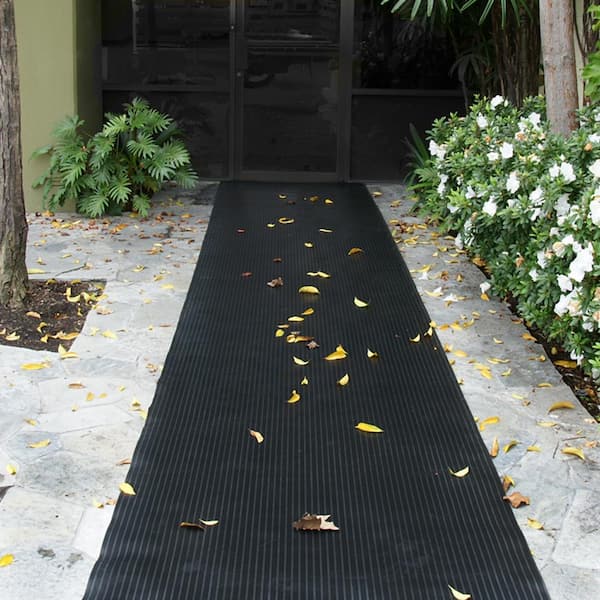 Corrugated Ramp Cleat 3 ft. x 8 ft. Black Rubber Flooring (24 sq. ft.)