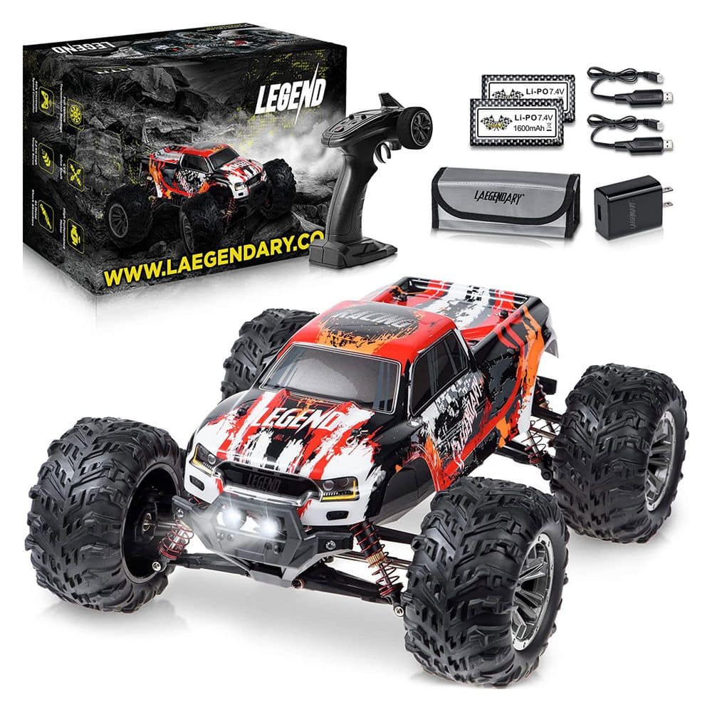 LAEGENDARY Legend 110 Scale RC Remote Control Car, Up to 31 MPH, Red