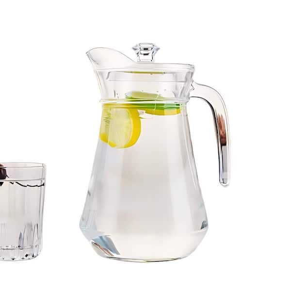 68 fl. oz. Plastic Clear Iced Water Jug with Lid and Handle, Heat Resistant Tea Pitcher for Lemonade, Juice (2-Pack)