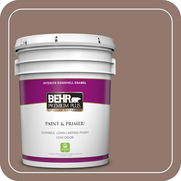 BEHR PREMIUM PLUS 5 gal. #N170-5 Chocolate Heart Eggshell Enamel Low Odor Interior Paint & Primer