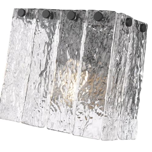 Glacier 1-Light Matte Black Wall Sconce with Clear Glass Shade Lighting