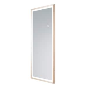Venus 22 in. W x 48 in. H Full Length Dressing Mirror in Gold Aluminum Frame with LED Light in White Color Dimmable