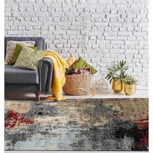 Gray 8 ft. 1 in. x 10 ft. 3 in. Hand-Knotted Wool Galaxy Area Rug