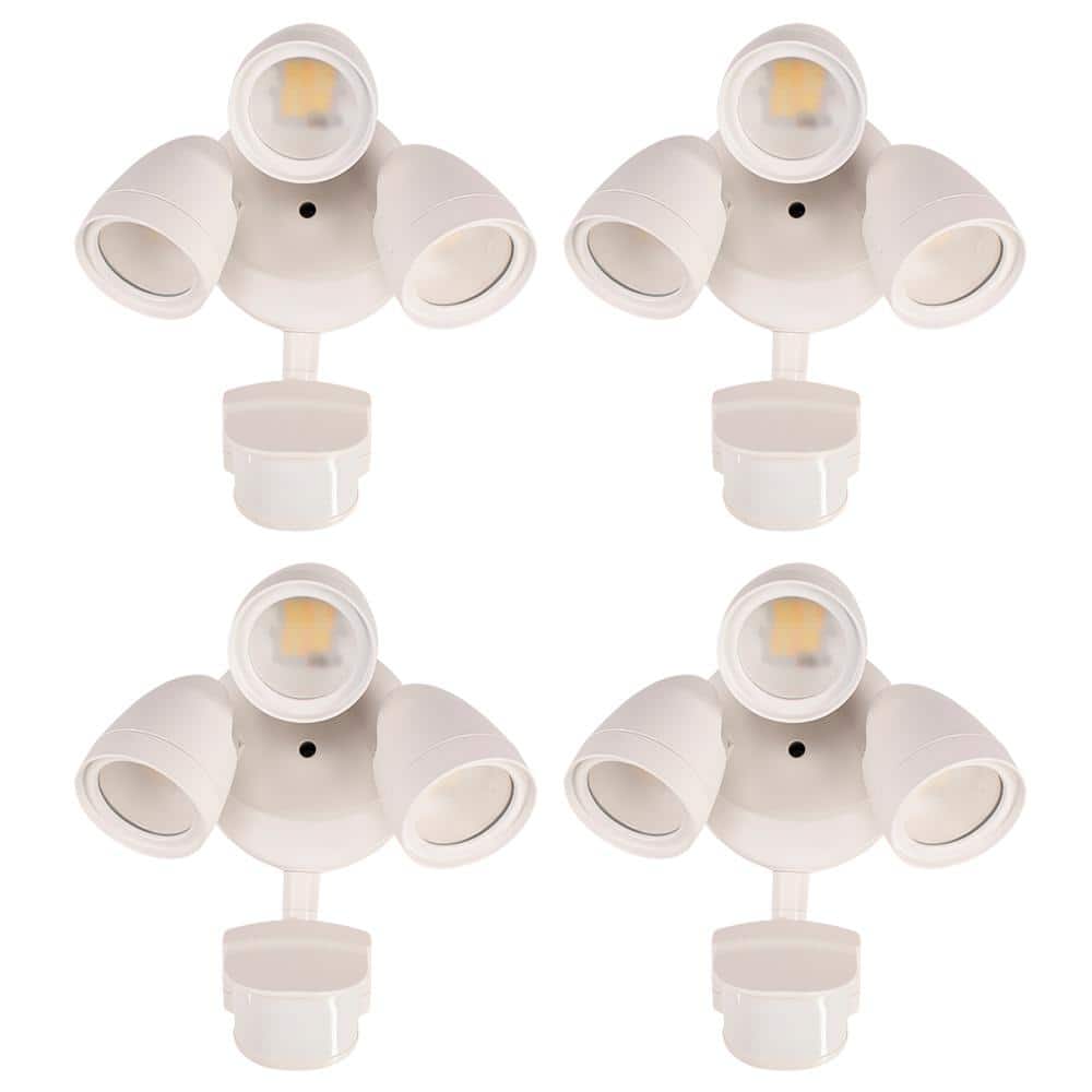 ETI LIGHTING 3-Head White Motion Activated Outdoor Integrated LED