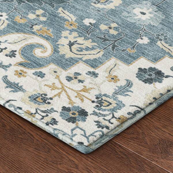 Mayfield Premium Machine Washable Abstract AMF2463 Ivory 5 ft. x 7 ft. 6 in. Area Rug