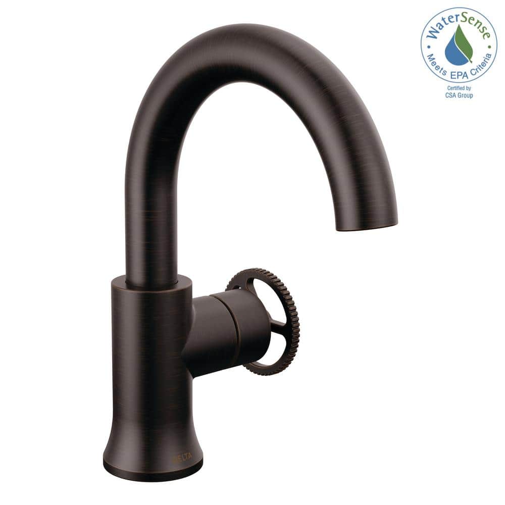 Sleek Modern Venetian Bronze Single Hole Bathroom Faucet