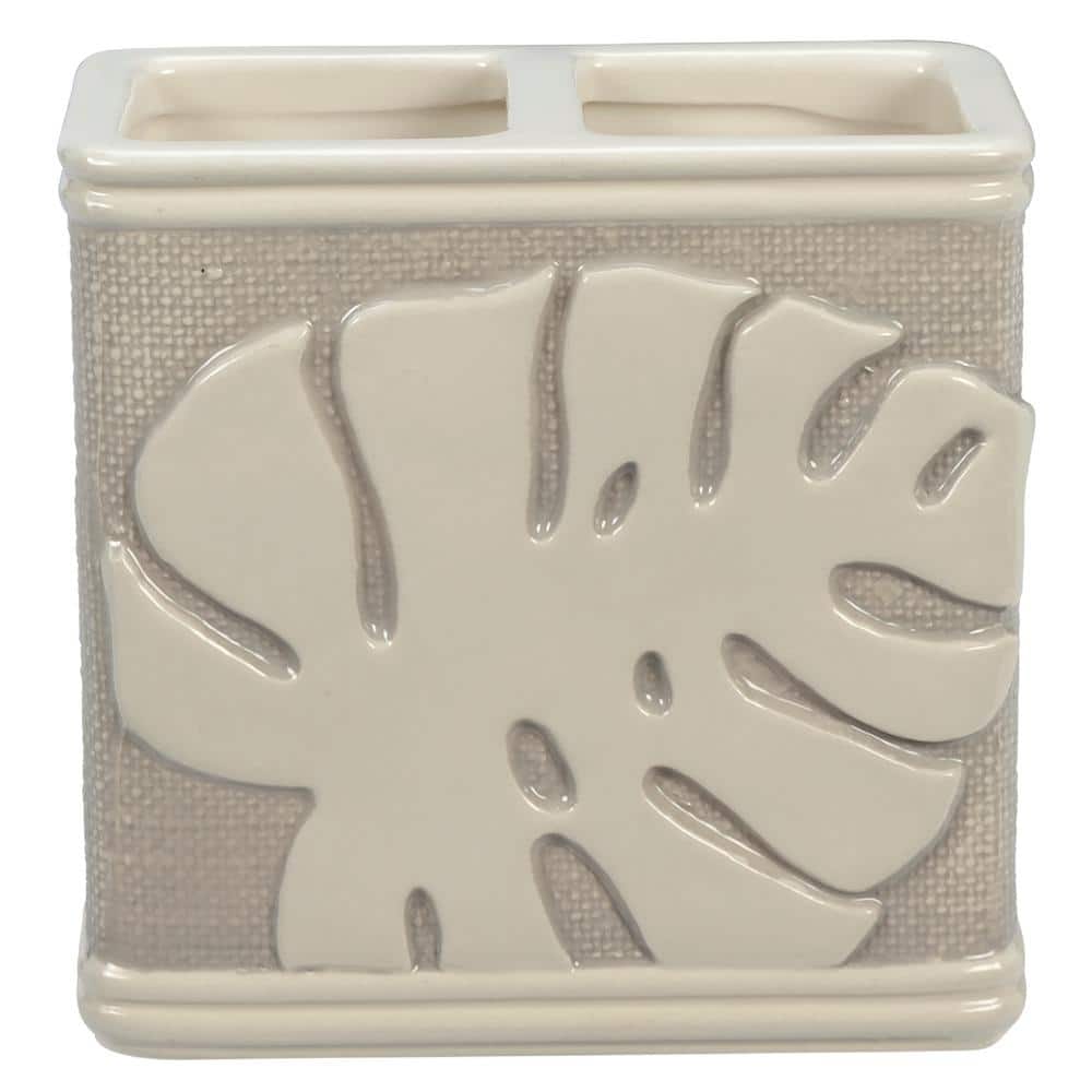 Creative Bath Tropical Leaves Toothbrush Holder in Gray TRL60GRY