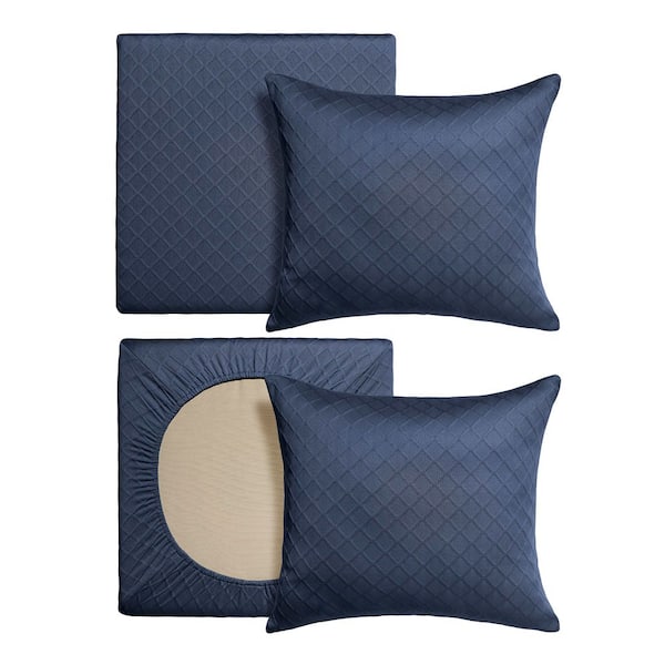 Elastic Deep Seat Cushion Cover, Navy