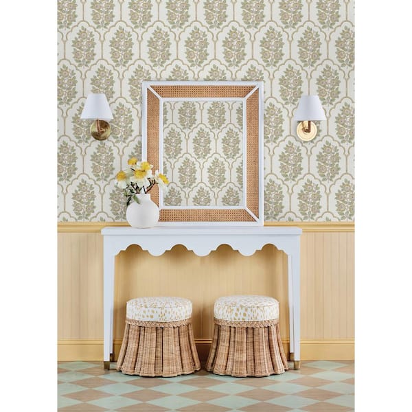 Floral Bazaar Yellow Ochre Peel and Stick Wallpaper Sample