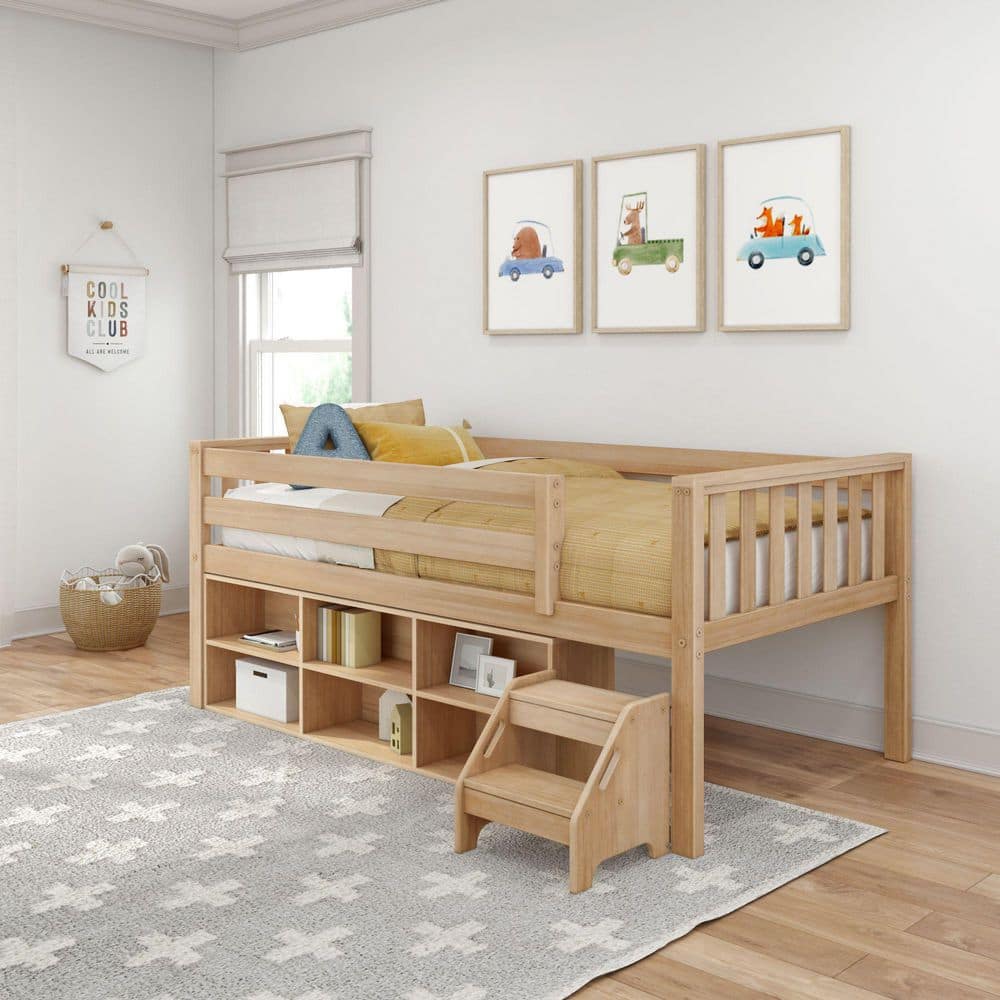 Blonde Twin Wood Low Loft with Bookcase price history on PriceWatchPro