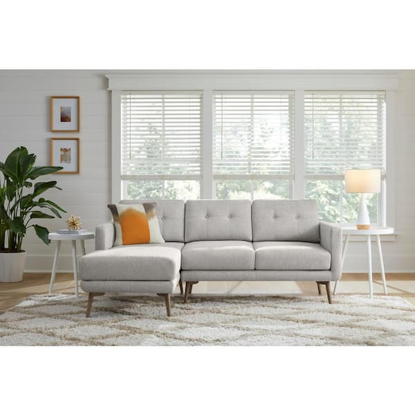 StyleWell Whaverton Left-Facing Chaise Sectional Sofa in Stone Gray (78" W)