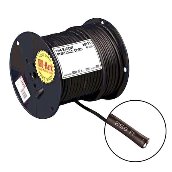 Carol Brand 250 ft. 14/4 Black Portable Power SJOOW Electrical Cord