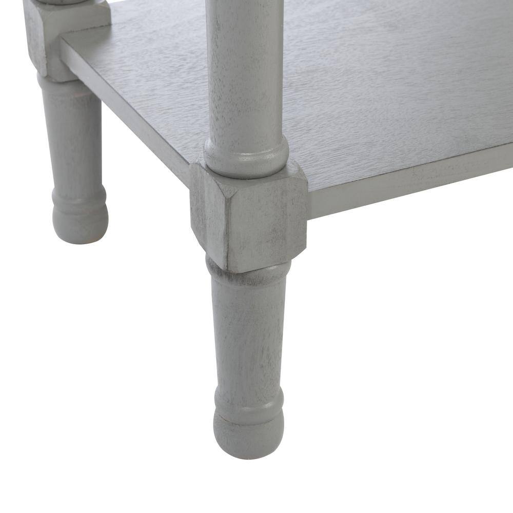 Distressed Gray Wood and Metal Console Table with Storage