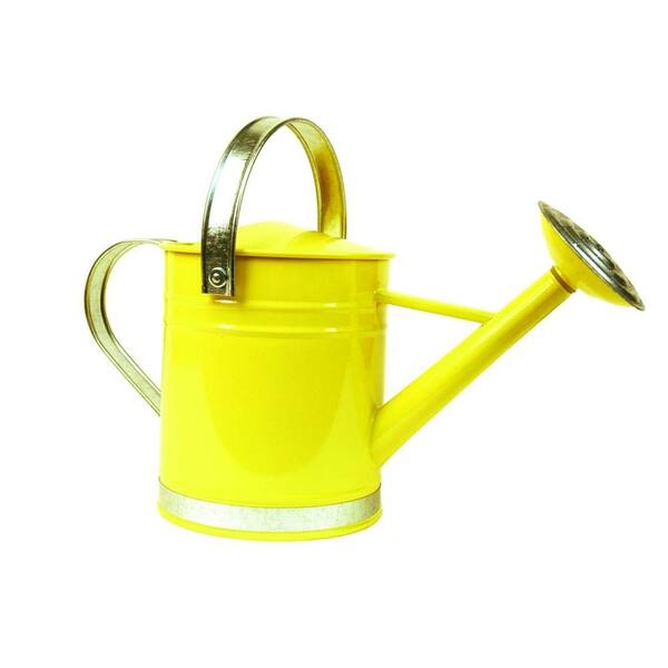 Arcadia Garden Products Basic 1 Gal. Yellow Metal Watering Can