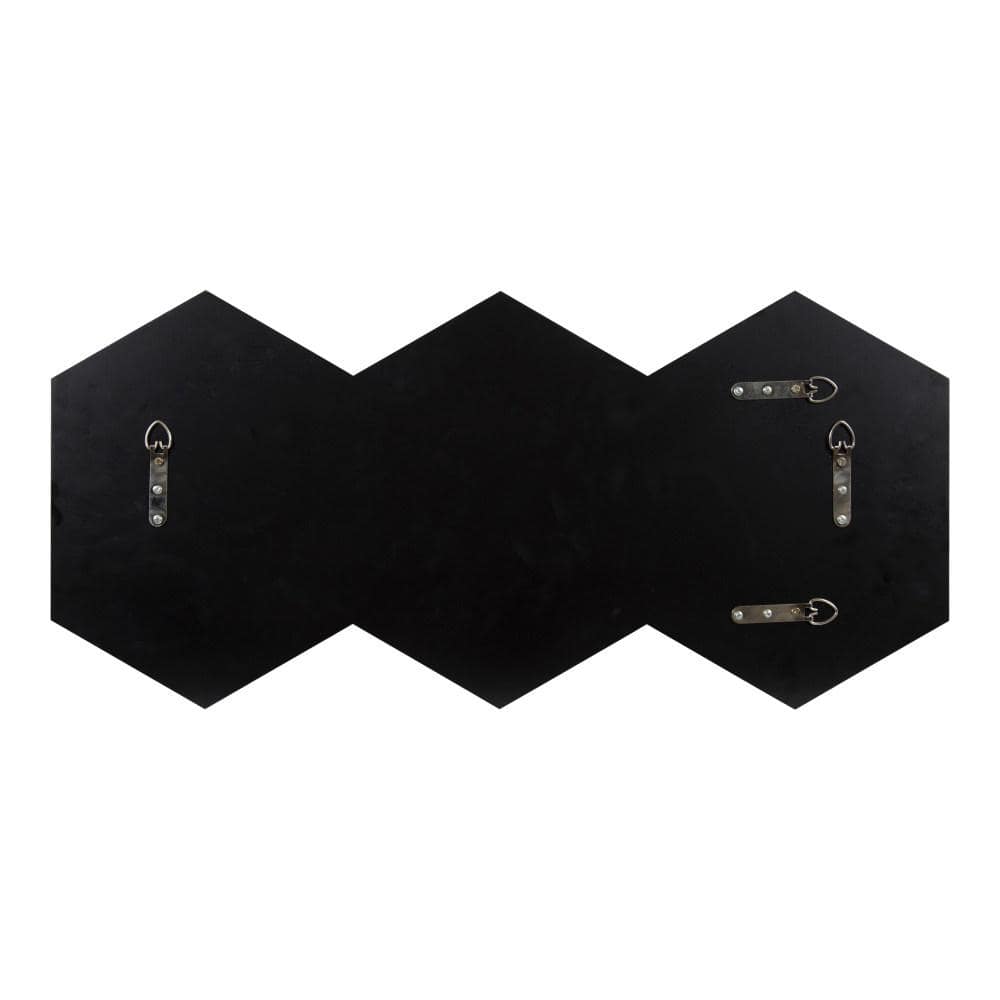 Gold Hexagon Trio Wall Mount Accent Mirror with Beveled Glass