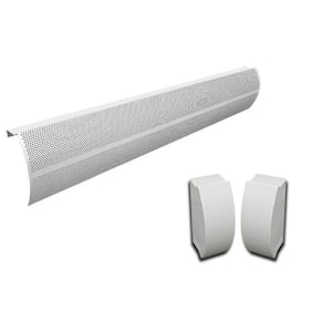 Elliptus Series 4 ft. Galvanized Steel Easy Slip-On Baseboard Heater Cover, Left and Right Endcaps [1] Cover,[2] Endcaps