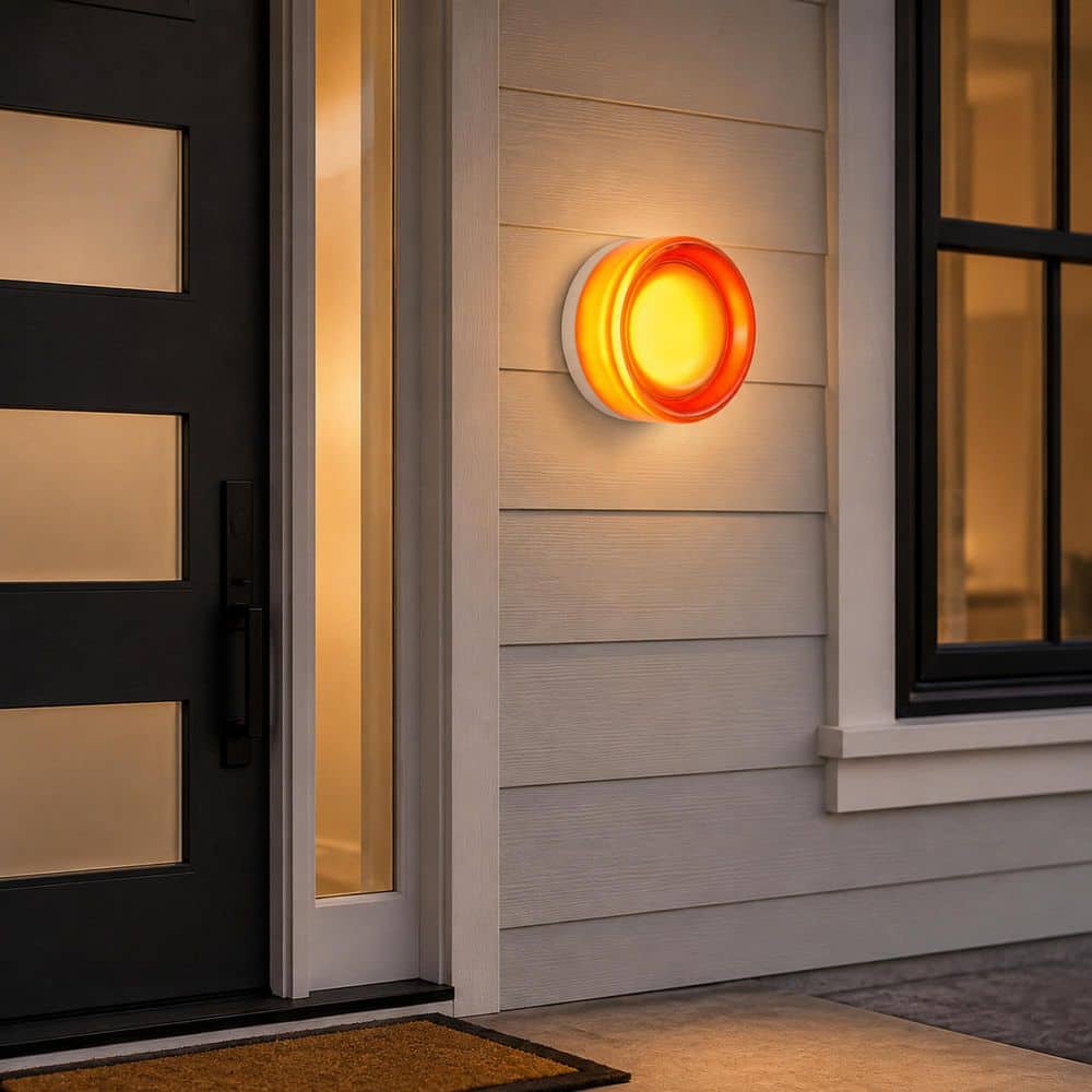 Minimalist Round Wall Light, Thick Glass LED Fixture, Concave Red LED Wall Sconce for Bathroom Vanity, Bedroom Bedside price history on PriceWatchPro