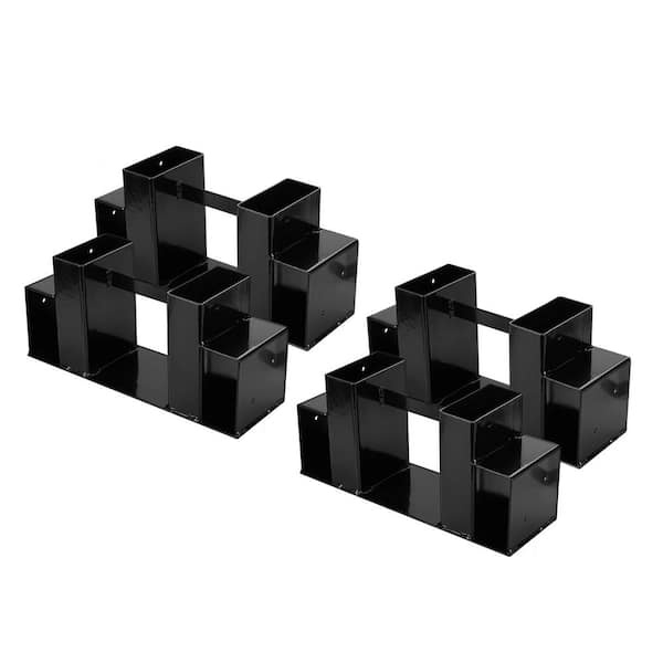Cesicia Outdoor Firewood Log Rack Bracket Kit, Fireplace Wood Storage Holder Adjustable to Any Length (4-Bracket Kit)