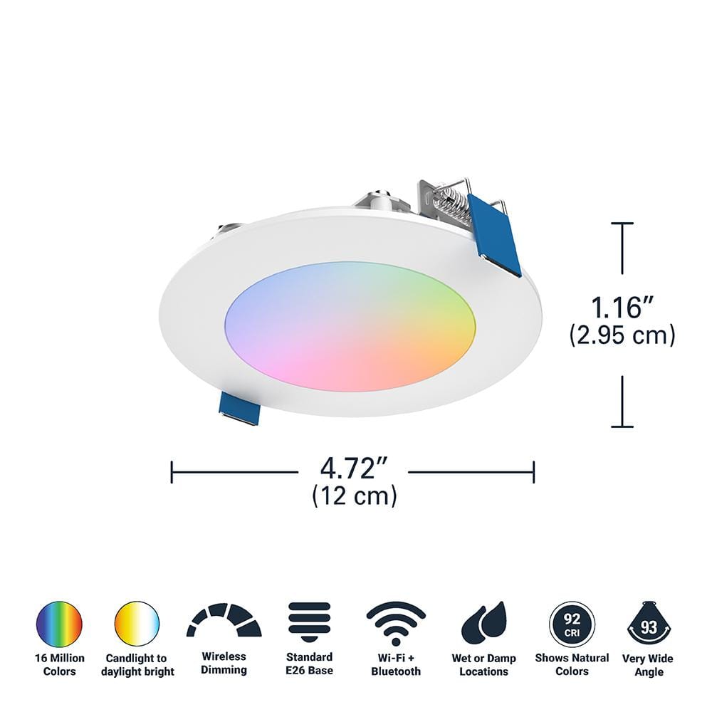 4-Inch White Satin Nickel Smart LED Recessed Downlight
