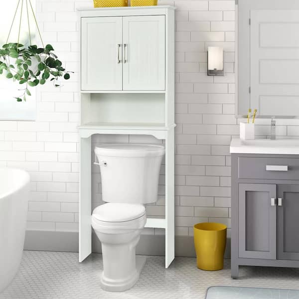 Dover Over Toilet Organizer with Side Shelving, Wall Mounted