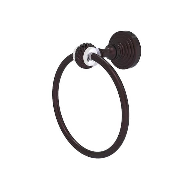 Allied Brass Pacific Grove Wall Mounted Towel Ring with Twisted Accents in Antique Bronze