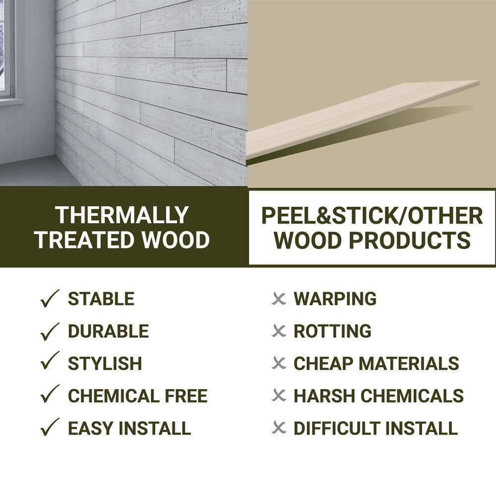 Pearl Textured Barn Wood Wall Planks, 4 ft. Premium 6-Pack