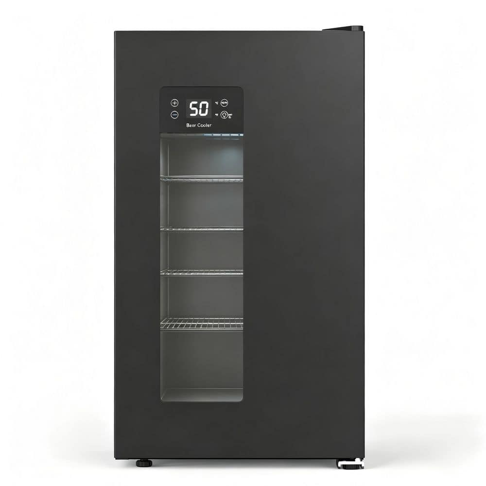 17.52 in. 3.2 cu. ft. 130 Can Mini Refrigerator in Black with Glass Door, Auto Defrost and LCD Display price history on PriceWatchPro
