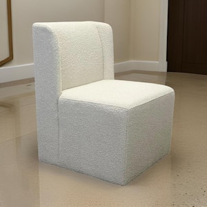 White Fabric Wingback Design Dining Chair (Set of 2)