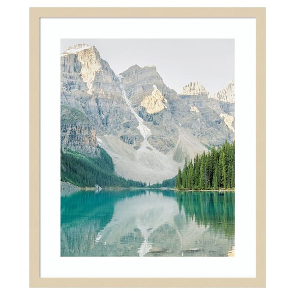 Amanti Art Mountain Reflection III by Justine Milton 21 in. W x 25 in. H. Wood Framed Wall Art Print Framed in Brown