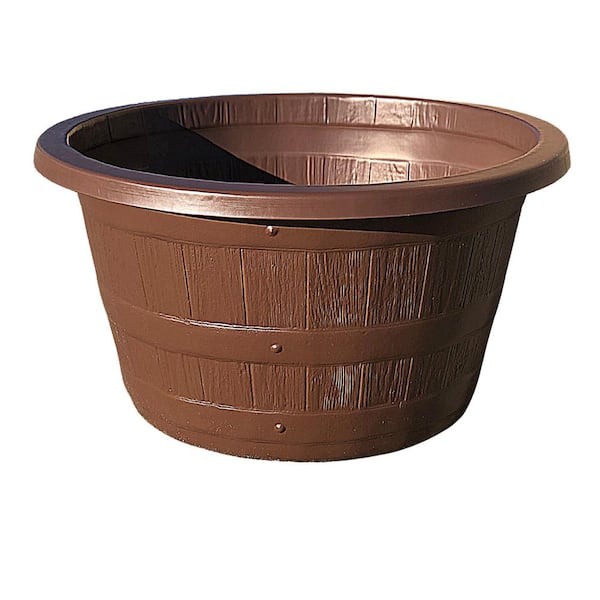 IDEAL Whiskey Barrel 20 Gal. Patterned Preformed Planter