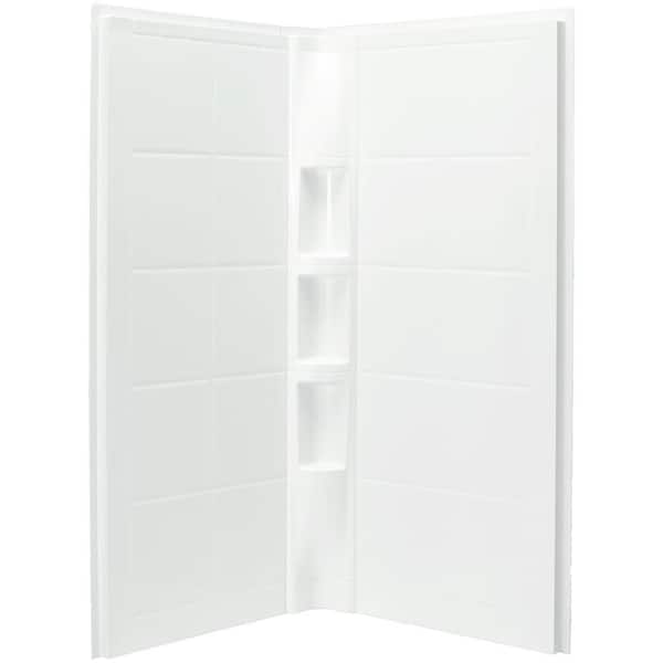 Sterling Intrigue 40-1/4 in. x 40-1/4 in. x 80-1/8 in. 3-piece Direct-to-Stud Shower Wall Set in White