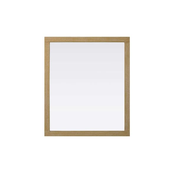 Linen Oak 42 in. W x 36 in. H Transitional Rectangle Mirror